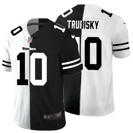 Nike Steelers #10 Mitchell Trubisky Men's Black V White Peace Split Nike Vapor Untouchable Limited NFL Jersey