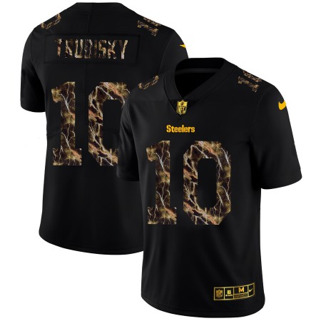 Pittsburgh Steelers #10 Mitchell Trubisky Men's Black Nike Flocked Lightning Vapor Limited NFL Jersey