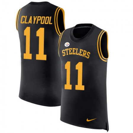 Nike Steelers #11 Chase Claypool Black Team Color Men's Stitched NFL Limited Rush Tank Top Jersey