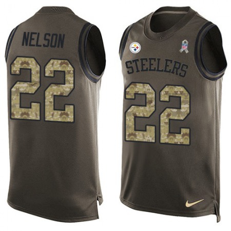 Nike Steelers #22 Steven Nelson Green Men's Stitched NFL Limited Salute To Service Tank Top Jersey