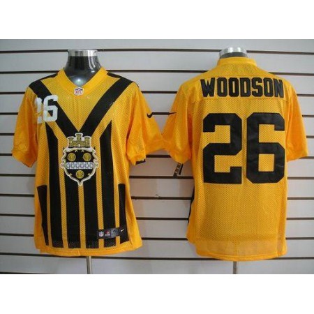 Nike Steelers #26 Rod Woodson Gold 1933s Throwback Men's Stitched NFL Elite Jersey