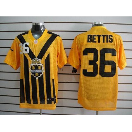 Nike Steelers #36 Jerome Bettis Gold 1933s Throwback Men's Embroidered NFL Elite Jersey