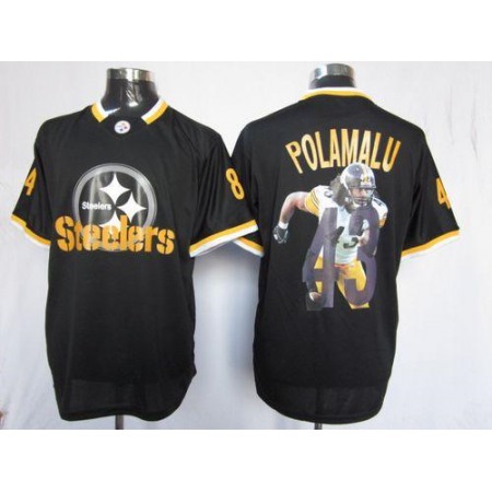 Nike Steelers #43 Troy Polamalu Black Men's NFL Game All Star Fashion Jersey