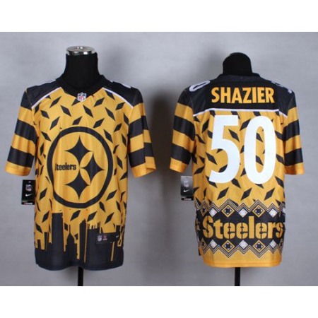 Nike Steelers #50 Ryan Shazier Gold Men's Stitched NFL Elite Noble Fashion Jersey