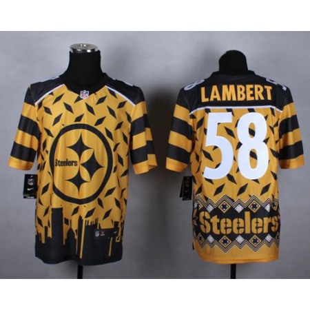 Nike Steelers #58 Jack Lambert Gold Men's Stitched NFL Elite Noble Fashion Jersey