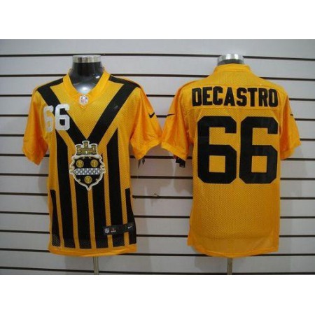 Nike Steelers #66 David DeCastro Gold 1933s Throwback Men's Stitched NFL Elite Jersey