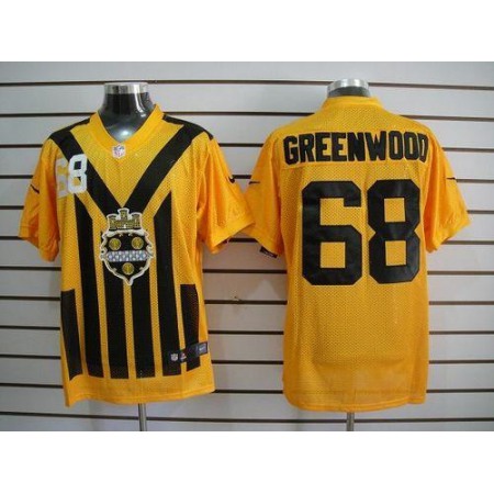 Nike Steelers #68 L.C. Greenwood Gold 1933s Throwback Men's Embroidered NFL Elite Jersey