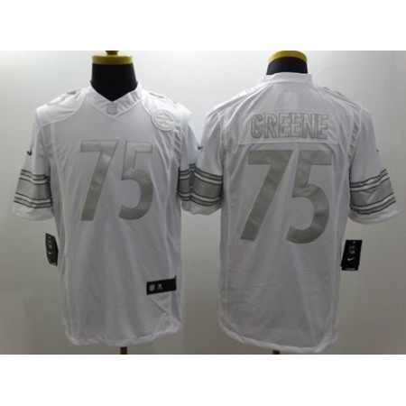 Nike Steelers #75 Joe Greene White Men's Stitched NFL Limited Platinum Jersey