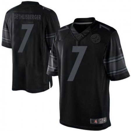 Nike Steelers #7 Ben Roethlisberger Black Men's Stitched NFL Drenched Limited Jersey