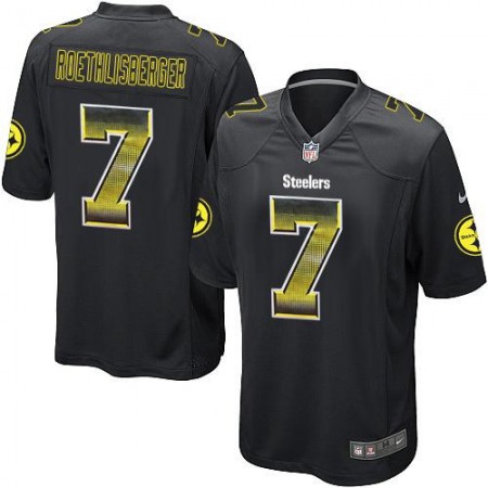 Nike Steelers #7 Ben Roethlisberger Black Team Color Men's Stitched NFL Limited Strobe Jersey