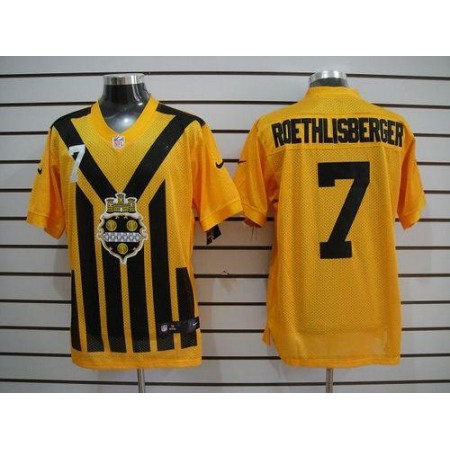 Nike Steelers #7 Ben Roethlisberger Gold 1933s Throwback Men's Embroidered NFL Elite Jersey