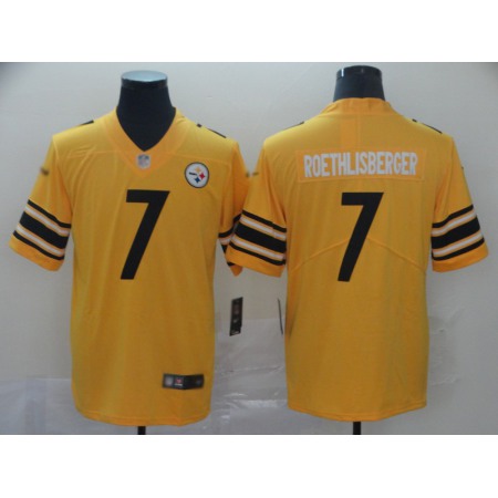 Nike Steelers #7 Ben Roethlisberger Gold Men's Stitched NFL Limited Inverted Legend Jersey