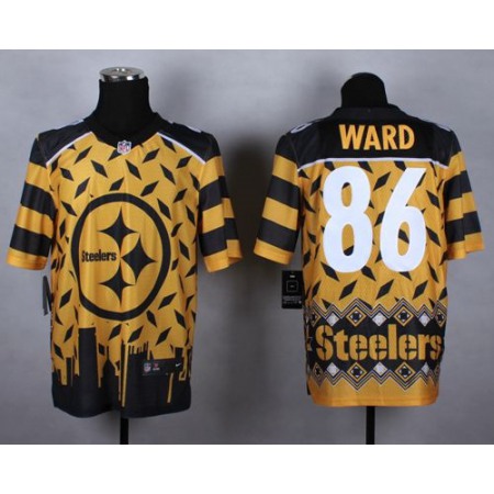 Nike Steelers #86 Hines Ward Gold Men's Stitched NFL Elite Noble Fashion Jersey