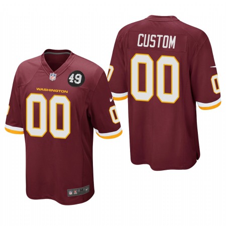 Washington Commanders Custom Men's Burgundy Bobby Mitchell Uniform Patch NFL Game Jersey Men's Black V White Peace Split Nike Vapor Untouchable Limited NFL Jersey