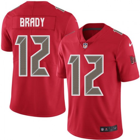 Nike Buccaneers #12 Tom Brady Red Youth Stitched NFL Limited Rush Jersey