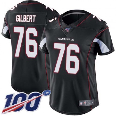 Nike Cardinals #76 Marcus Gilbert Black Alternate Women's Stitched NFL 100th Season Vapor Untouchable Limited Jersey