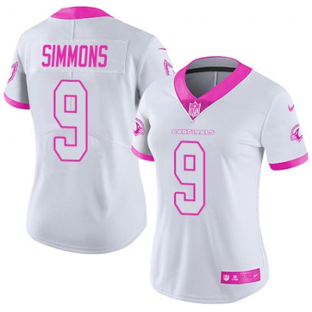 Nike Cardinals #9 Isaiah Simmons White/Pink Women's Stitched NFL Limited Rush Fashion Jersey