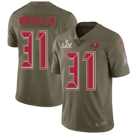 Nike Buccaneers #31 Antoine Winfield Jr. Olive Youth Super Bowl LV Bound Stitched NFL Limited 2017 Salute To Service Jersey