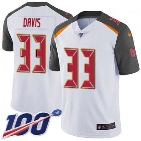 Nike Buccaneers #33 Carlton Davis III White Youth Stitched NFL 100th Season Vapor Limited Jersey