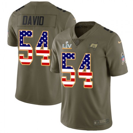 Nike Buccaneers #54 Lavonte David Olive/USA Flag Youth Super Bowl LV Bound Stitched NFL Limited 2017 Salute To Service Jersey