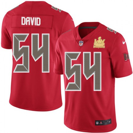 Nike Buccaneers #54 Lavonte David Red Youth Super Bowl LV Champions Stitched NFL Limited Rush Jersey