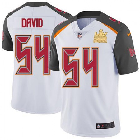 Nike Buccaneers #54 Lavonte David White Youth Super Bowl LV Champions Patch Stitched NFL Vapor Untouchable Limited Jersey