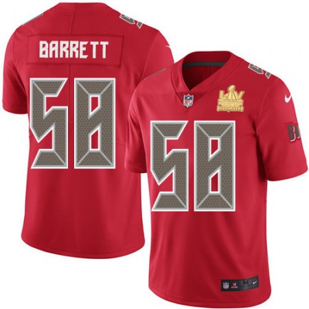 Nike Buccaneers #58 Shaquil Barrett Red Youth Super Bowl LV Champions Stitched NFL Limited Rush Jersey