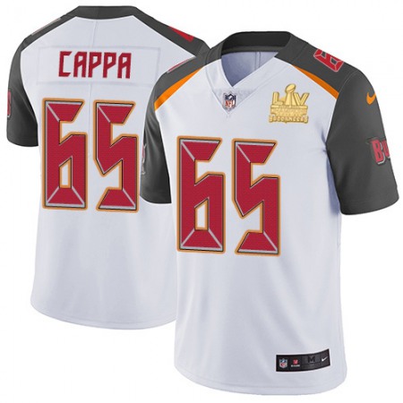 Nike Buccaneers #65 Alex Cappa White Youth Super Bowl LV Champions Patch Stitched NFL Vapor Untouchable Limited Jersey