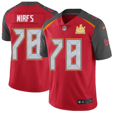 Nike Buccaneers #78 Tristan Wirfs Red Team Color Youth Super Bowl LV Champions Stitched NFL Vapor Untouchable Limited Jersey