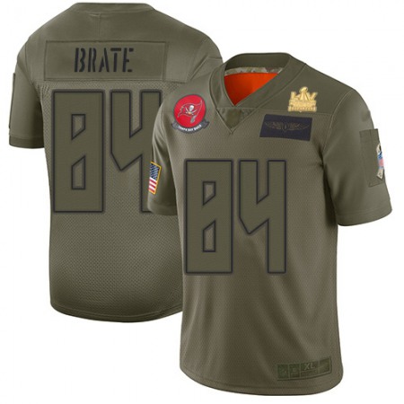 Nike Buccaneers #84 Cameron Brate Camo Youth Super Bowl LV Champions Patch Stitched NFL Limited 2019 Salute To Service Jersey