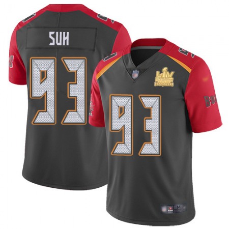 Nike Buccaneers #93 Ndamukong Suh Gray Youth Super Bowl LV Champions Patch Stitched NFL Limited Inverted Legend Jersey