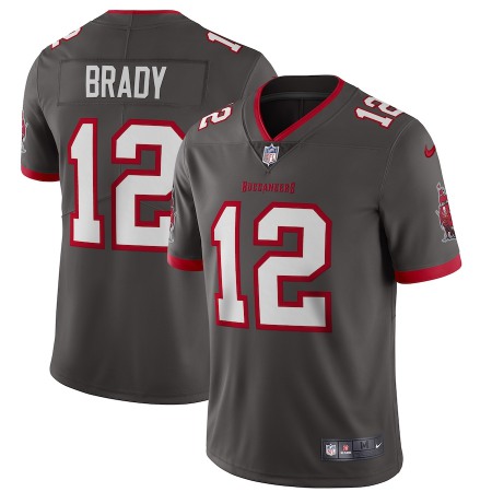 Tampa Bay Buccaneers #12 Tom Brady Youth Nike Pewter Alternate Vapor Limited Jersey