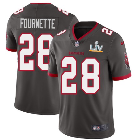 Tampa Bay Buccaneers #28 Leonard Fournette Youth Super Bowl LV Bound Nike Pewter Alternate Vapor Limited Jersey