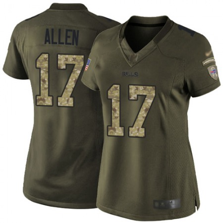 Nike Bills #17 Josh Allen Green Women's Stitched NFL Limited 2015 Salute to Service Jersey