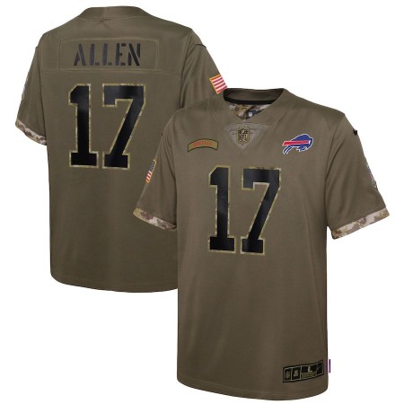 Buffalo Bills #17 Josh Allen Nike Youth 2022 Salute To Service Limited Jersey - Olive