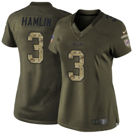 Nike Bills #3 Damar Hamlin Green Stitched NFL Limited 2015 Salute to Service Jersey