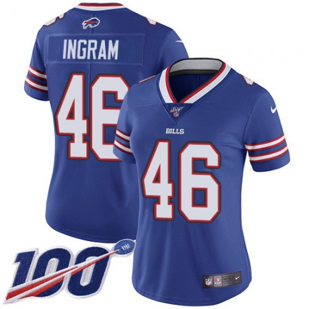 Nike Bills #46 Ja'Marcus Ingram Royal Blue Team Color Women's Stitched NFL 100th Season Vapor Untouchable Limited Jersey