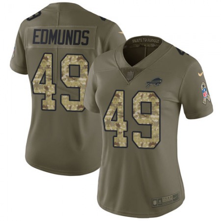 Nike Bills #49 Tremaine Edmunds Olive/Camo Women's Stitched NFL Limited 2017 Salute to Service Jersey