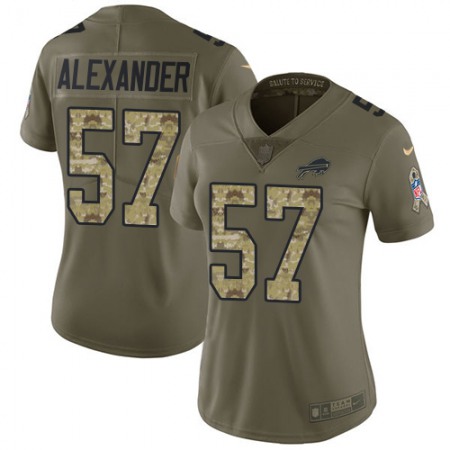 Nike Bills #57 Lorenzo Alexander Olive/Camo Women's Stitched NFL Limited 2017 Salute to Service Jersey