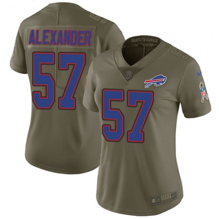 Nike Bills #57 Lorenzo Alexander Olive Women's Stitched NFL Limited 2017 Salute to Service Jersey