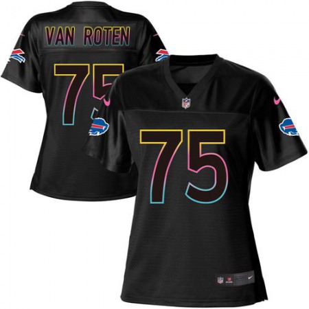 Nike Bills #75 Greg Van Roten Black Women's NFL Fashion Game Jersey