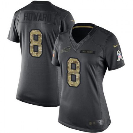 Nike Bills #8 O. J. Howard Black Women's Stitched NFL Limited 2016 Salute to Service Jersey