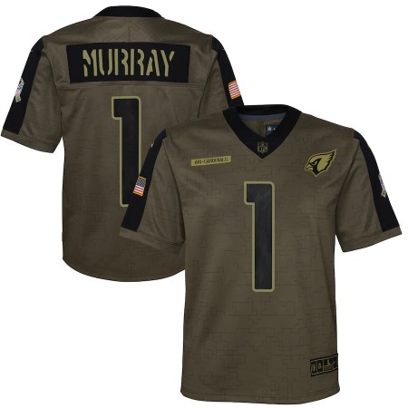 Arizona Cardinals #1 Kyler Murray Olive Nike Youth 2021 Salute To Service Game Jersey