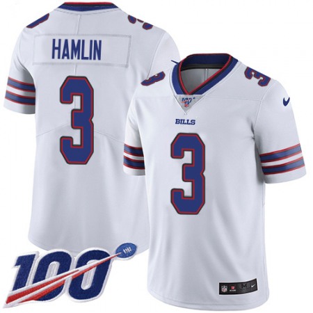 Nike Bills #3 Damar Hamlin White Youth Stitched NFL 100th Season Vapor Limited Jersey