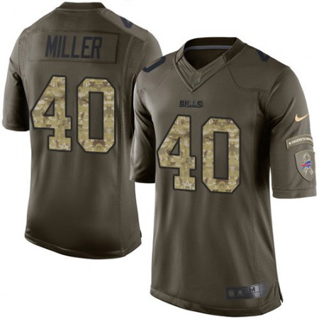 Nike Bills #40 Von Miller Green Youth Stitched NFL Limited 2015 Salute to Service Jersey