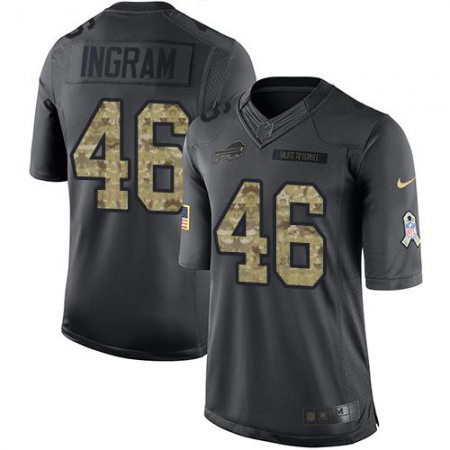 Nike Bills #46 Ja'Marcus Ingram Black Youth Stitched NFL Limited 2016 Salute to Service Jersey