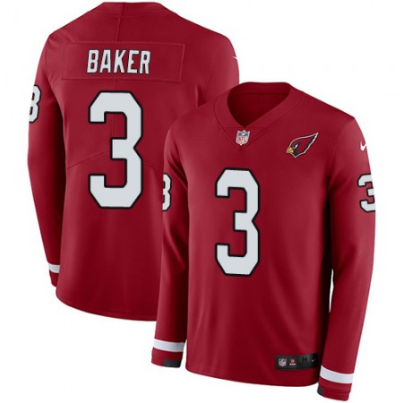 Nike Cardinals #3 Budda Baker Red Team Color Youth Stitched NFL Limited Therma Long Sleeve Jersey