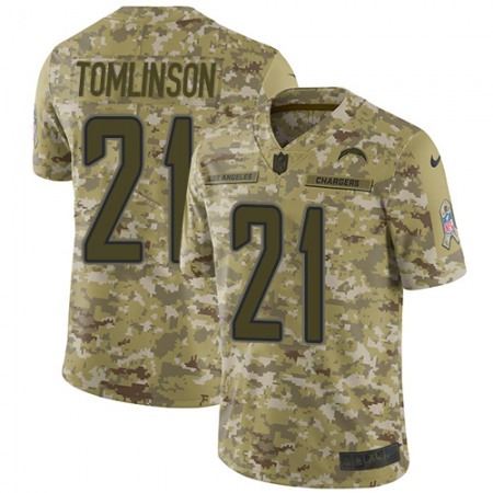 Nike Chargers #21 LaDainian Tomlinson Camo Youth Stitched NFL Limited 2018 Salute to Service Jersey