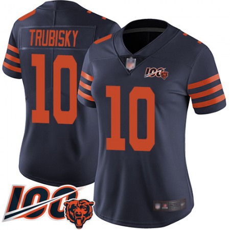 Nike Bears #10 Mitchell Trubisky Navy Blue Alternate Women's Stitched NFL 100th Season Vapor Limited Jersey