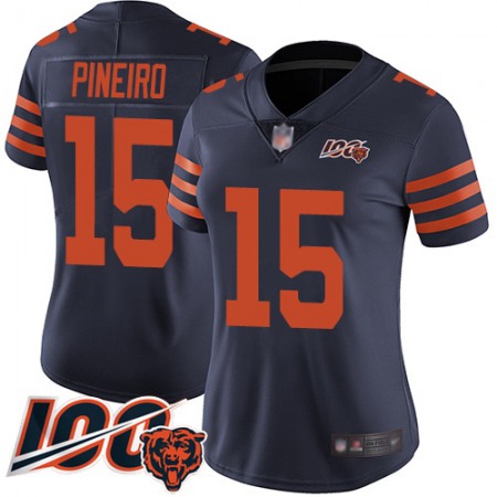 Nike Bears #15 Eddy Pineiro Navy Blue Alternate Women's Stitched NFL 100th Season Vapor Limited Jersey